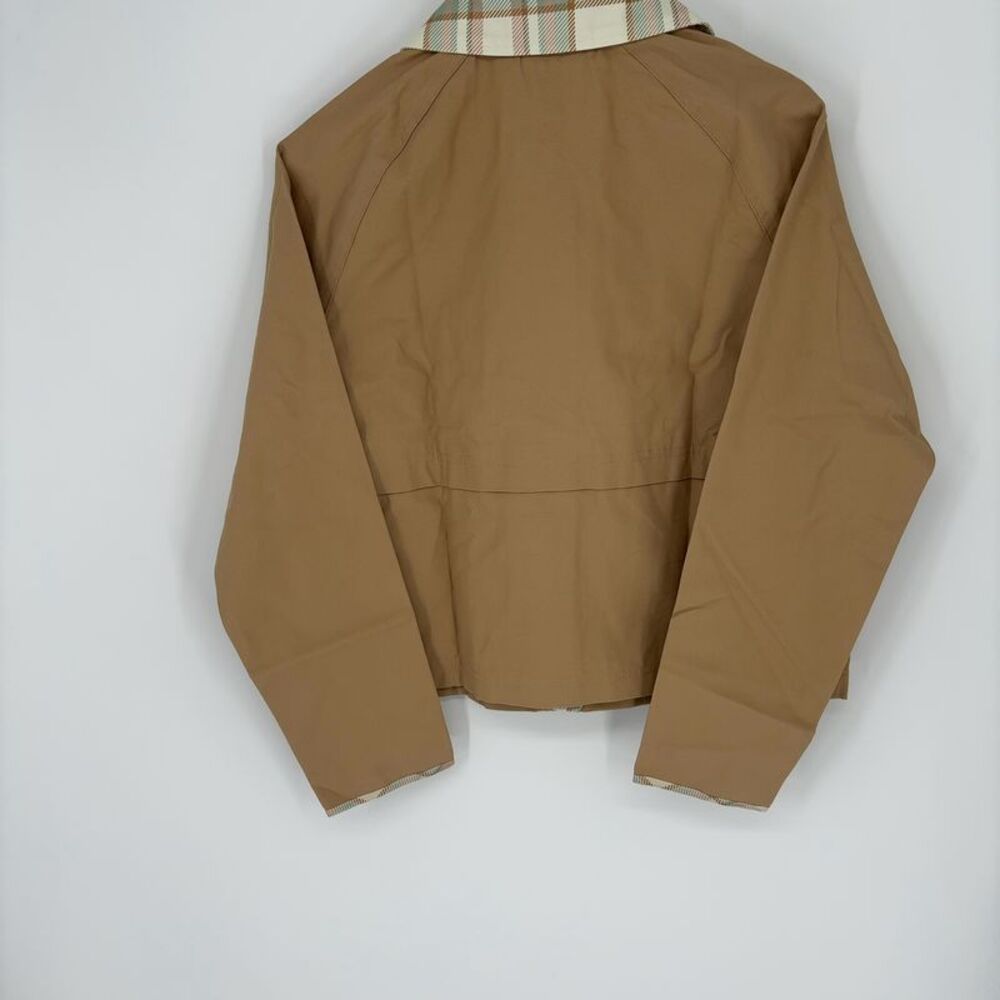 Hunter Lightweight Cropped Field Jacket with Plaid Trim - Picture 2 of 3